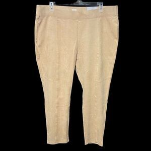 Chico’s Faux Suede Tan Ankle Pants